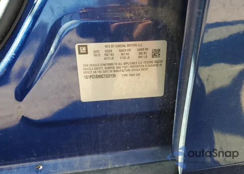 2011 Chevrolet Cruze Ls из США, поврежденный, VIN 1G1PC5SH8C7323139